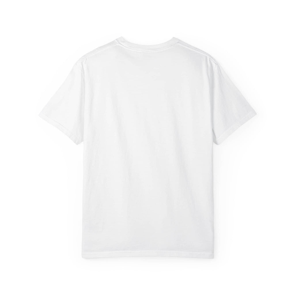 Back view of a blank white Comfort Colors 1717 t-shirt.