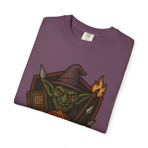 Folded Berry purple t-shirt perfect for Dungeons and Dragons fans