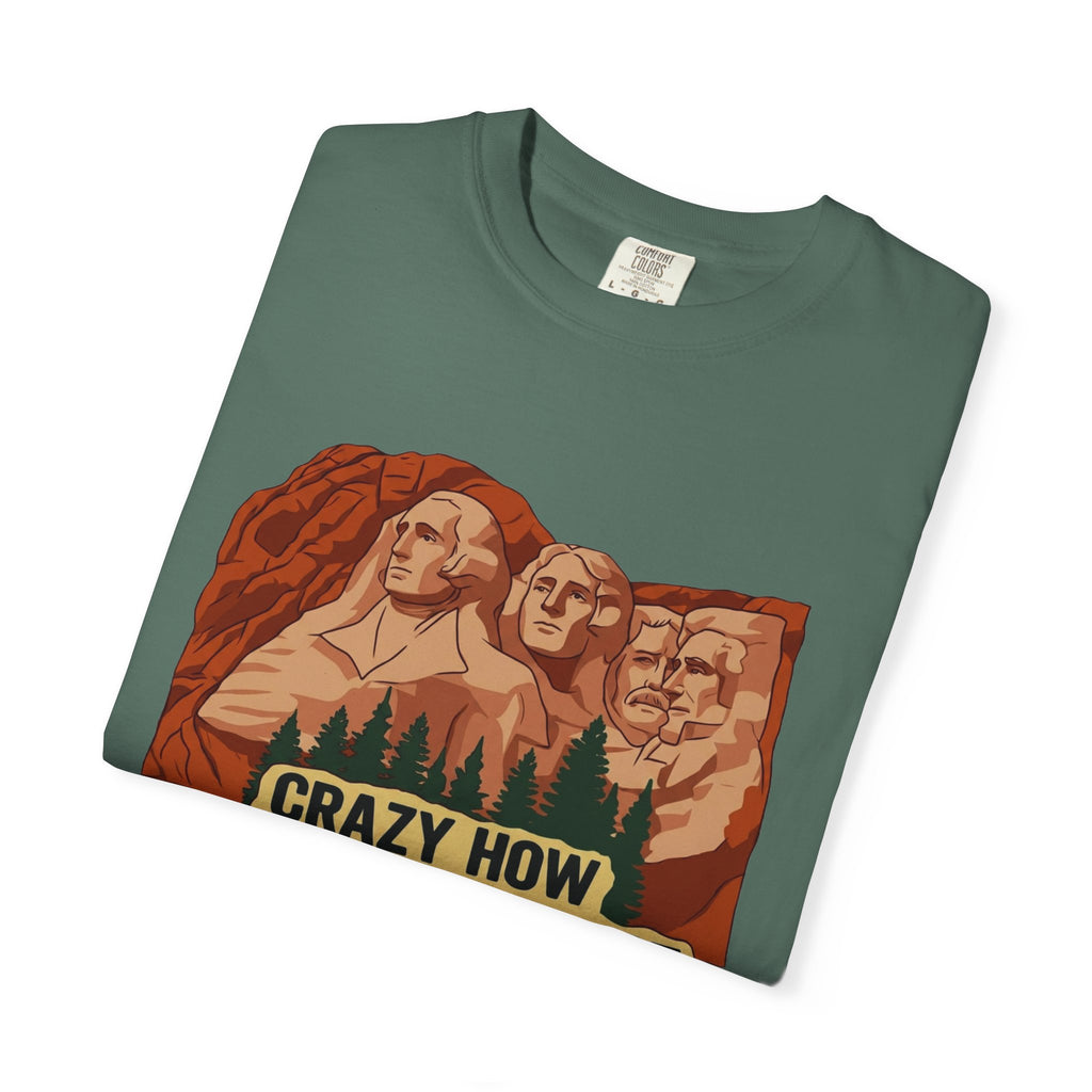 Folded blue spruce t-shirt featuring Crazy How Nature Make Dat design.