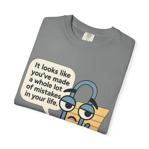 Folded Grey t-shirt with Disappointed Clippy speech bubble design