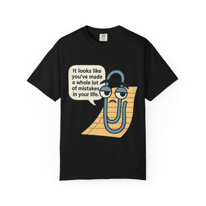 Black t-shirt with Disappointed Clippy funny t-shirt design