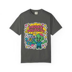 Grey Comfort Colors t-shirt featuring cute zombie graphic design.