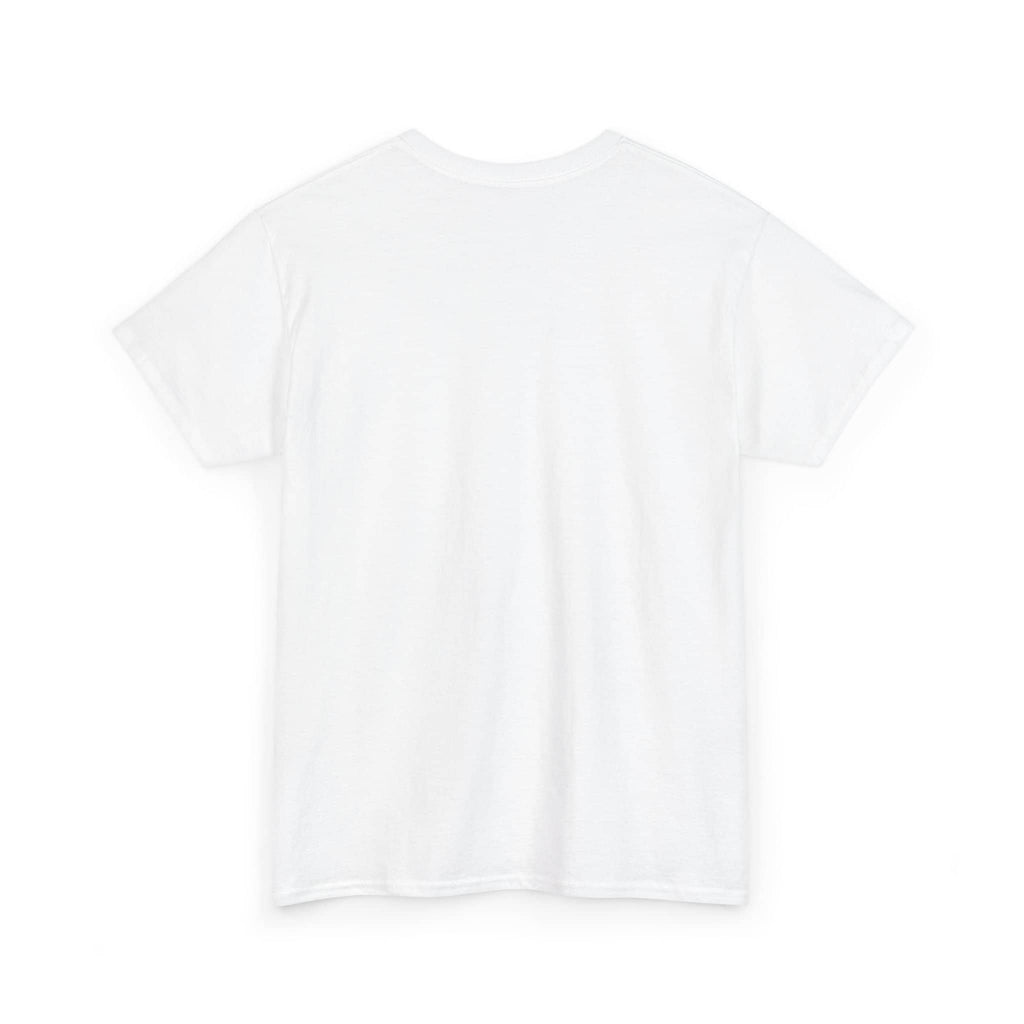 A plain white short-sleeve crewneck t-shirt shown from the back, laid flat against a clean white background.