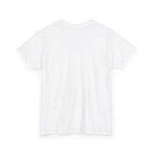 A plain white short-sleeve crewneck t-shirt shown from the back, laid flat against a white background.